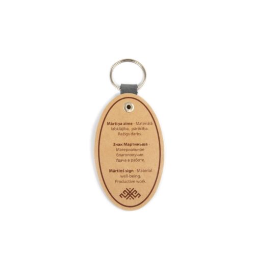 Ādas atslēgu piekariņš ar mārtiņa zīmi