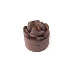 Ādas Kastīte ar Ziedu, Šokolādes Brūna, ⌀ 5 cm