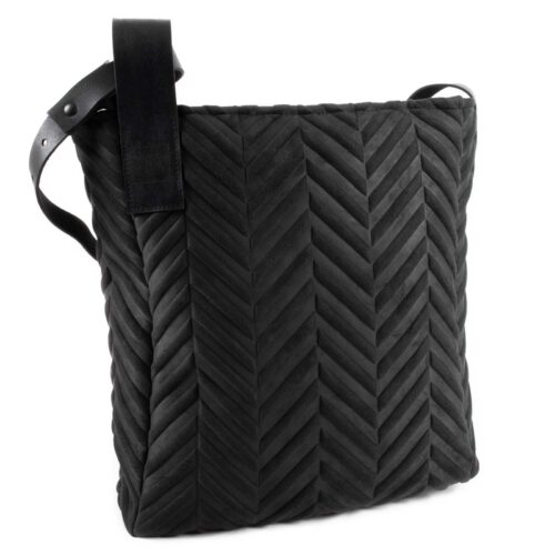 Ādas un Neoprēna Plecu Soma, Melna Ādas un neoprēna plecu soma, melna