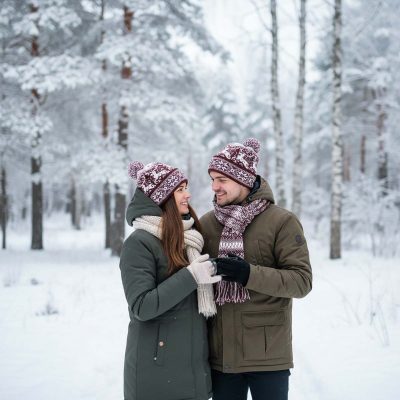 Adīta ziemas cepure ar briežiem un ausekļa zīmēm