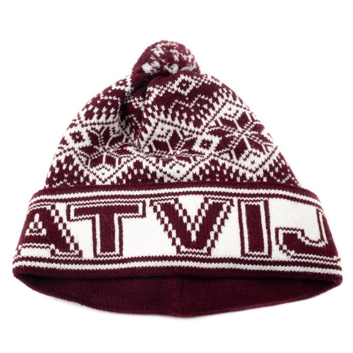 Adīta ziemas cepure "latvija", ausekļa zīmes