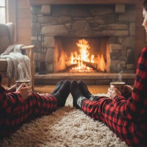 Adītas vilnas zeķes ar rakstiem (auseklis), melnas