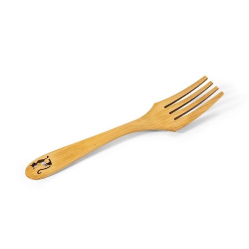 Alkšņa koka dakša ar kaķīti, 27 cm