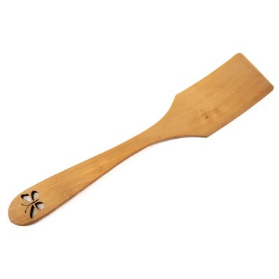 Alkšņa koka lāpstiņa ar taureni, 27 cm