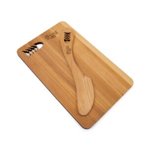 Alkšņa Koka Virtuves Dēlītis un Sviesta Nazis ar Zivju Dizainu, Rīga, 19×12 cm Alkšņa koka virtuves dēlītis un sviesta nazis ar zivju dizainu, rīga, 19×12 cm