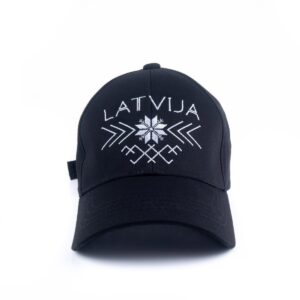 Cepure ar nagu etno latvija, melna