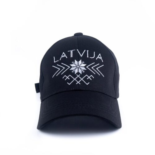 Cepure ar nagu etno latvija, melna