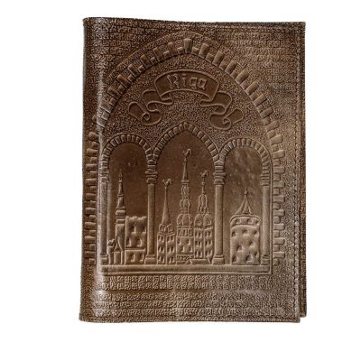 Dabīgās Ādas grāmatas vāks ar ornamentu, 18x23.5 cm