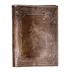 Dabīgās Ādas grāmatas vāks ar ornamentu, 18x23.5 cm