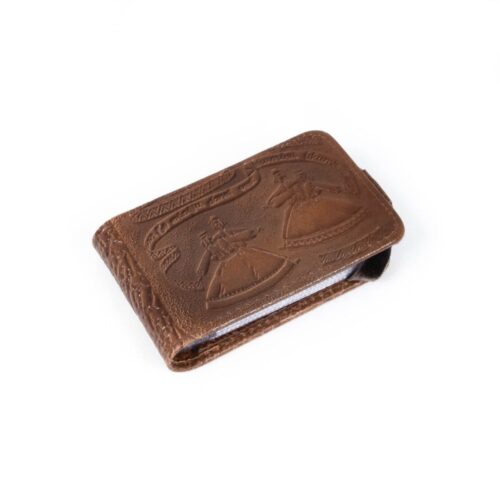 Dabīgās Ādas karšu turētājs - tautu pāri, 7.5x11.5 cm