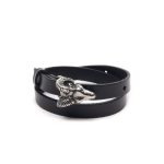 Dabīgās Ādas Rokassprādze ar Sudraba Krāsas Aunu