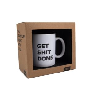 Dizaina krūze "get shit done", 330 ml