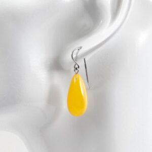 Dzintara auskari ar sudraba Āķīšiem