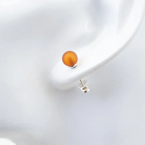 Dzintara auskari “bumbiņas"