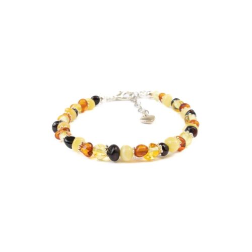 Dzintara rokassprādze, sirsniņa, 18.5 – 22.5 cm