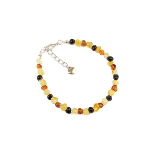 Dzintara rokassprādze, sirsniņa, 18.5 – 22.5 cm