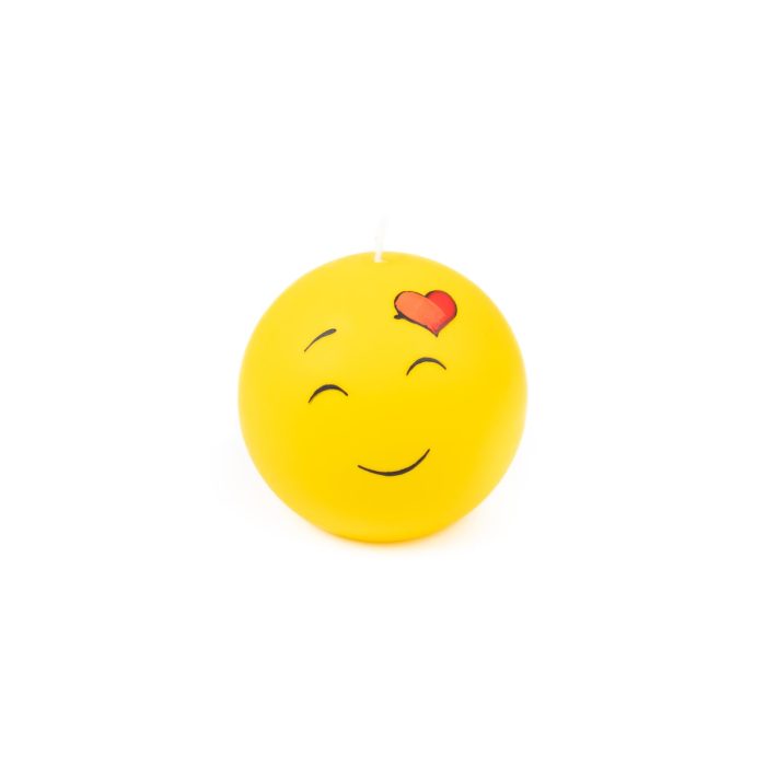 Emoji svece “smaids un sirsniņa”, dzeltena