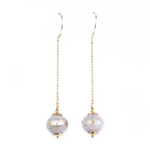 Gari papīra auskari Ķēdītē