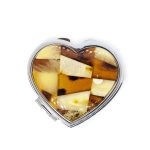 Kabatas Spogulis Sirds Formā ar Dzintaru