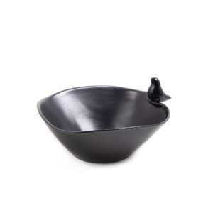 Keramikas bļoda ar putniņu, melna, ⌀16.5 cm