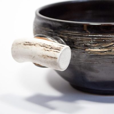 Keramikas Bļoda ar Raga Rokturiem, Brūna, ⌀ 19 cm Keramikas bļoda ar raga rokturiem, brūna, ⌀ 19 cm