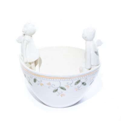 Keramikas bļoda "eņģeļu pāris", 21 cm