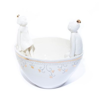 Keramikas bļoda "princis un princese", 22 cm