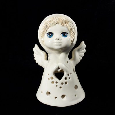 Keramikas eņģeļa figūra - svečturis, 20 cm