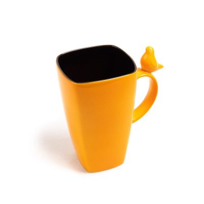 Keramikas Krūze ar Putniņu, Oranža, 600 ml Keramikas krūze ar putniņu, oranža, 600 ml