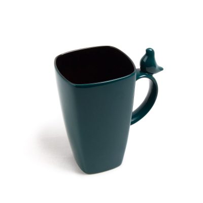Keramikas Krūze ar Putniņu, Tirkīza Zaļa, 600 ml Keramikas krūze ar putniņu, tirkīza zaļa, 600 ml