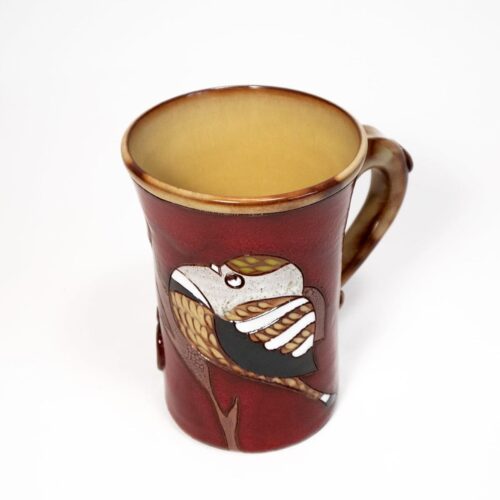 Keramikas krūze, putnu tematika, sarkana, 300 ml