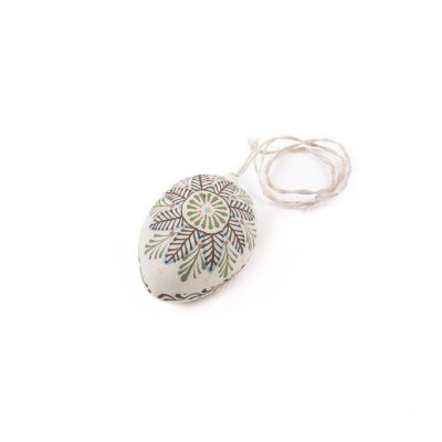 Keramikas Ola ar Rakstu, Balta, 4.5×6 cm Keramikas ola ar rakstu, balta, 4.5x6 cm