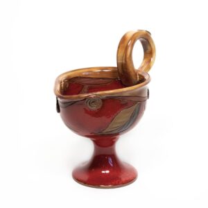 Keramikas riekstu trauks, sarkans