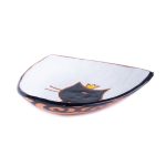 Keramikas Šķīvītis - Kaķis ar Kroni, Balts, 17x17 cm