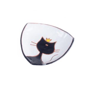 Keramikas Šķīvītis – Kaķis ar Kroni, Balts, 17×17 cm Keramikas Šķīvītis - kaķis ar kroni, balts, 17x17 cm