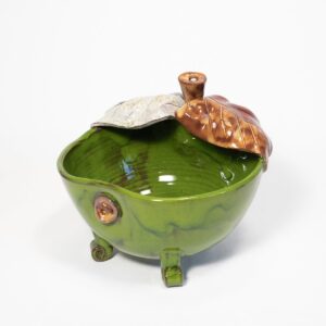 Keramikas trauks, Ābolītis, zaļš, 15 cm