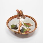 Keramikas Trauks ar Putnu un Ābeles Zaru, Bēšs, ⌀ 20 cm