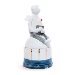 Keramikas trauks ar vāciņu "eņģelis ar laivu", ⌀ 9.5 cm