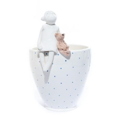 Keramikas Trauks “Eņģelis ar Lācīti”, ⌀ 15.5 cm Keramikas trauks "eņģelis ar lācīti", ⌀ 15.5 cm
