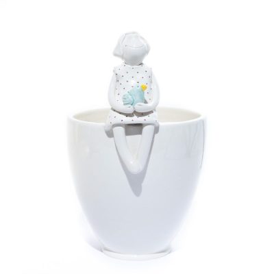 Keramikas Trauks “Eņģelis ar Putnu”, ⌀ 15 cm Keramikas trauks "eņģelis ar putnu", ⌀ 15 cm