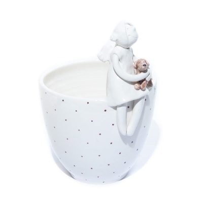 Keramikas trauks "eņģelis ar sunīti", ⌀ 16.5 cm