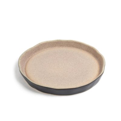 Keramikas Uzkodu Šķīvis, Melns ar Bēšu Iekšpusi, ⌀17 cm Keramikas uzkodu Šķīvis, melns ar bēšu iekšpusi, ⌀17 cm