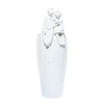 Keramikas Vāze "Eņģeļu Pāris ar Ziedu", 40 cm