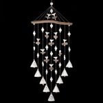 Keramikas Vēja Zvani, Ziedu Motīvs, Balti, 9 Zvani