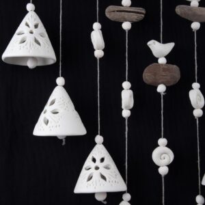 Keramikas Vēja Zvani, Ziedu Motīvs, Balti, 9 Zvani Keramikas vēja zvani, ziedu motīvs, balti, 9 zvani