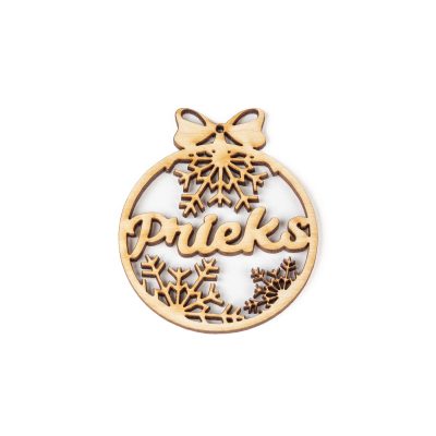 Koka eglīšu rotājums "prieks", Ø 6.8 cm
