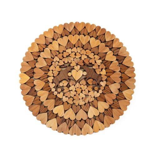 Koka paliktnis - alņi un sirdis, ⌀15 cm