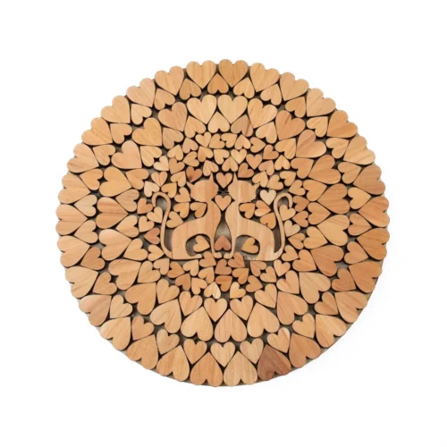 Koka paliktnis - kaķi un sirdis, ⌀15 cm