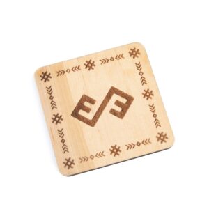 Koka paliktnis - zalktis, 9x9 cm