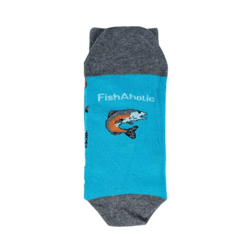 Kokvilnas zeķes "fishaholic", gaiši zilas